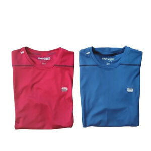 Lot of 2 Manguun Sports Wicking  Shirt, Blue/Red, S